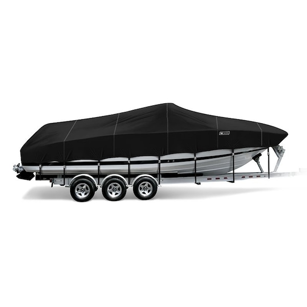Eevelle Boat Cover CUDDY CABIN, Outboard Fits 13ft 6in L up to 96in W Black WSVCDY1396B-BLK - main